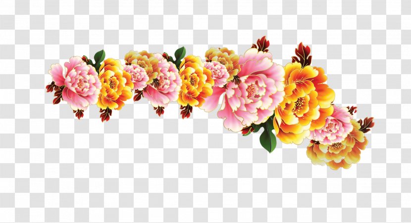 Floral Design Cut Flowers Flower Bouquet Artificial - Painting - Peony Elements Figure Transparent PNG