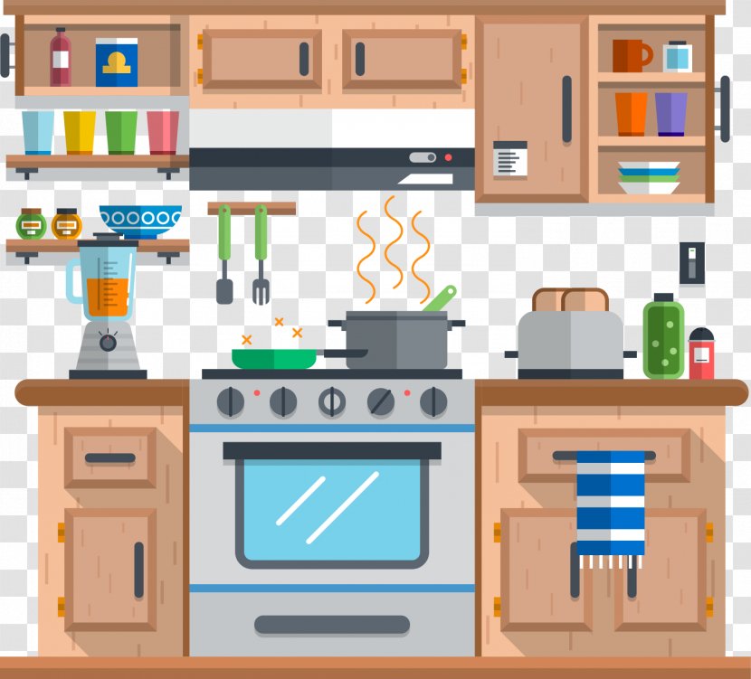 Kitchen Download Cartoon - Cabinetry - Vector Hand-drawn Transparent PNG