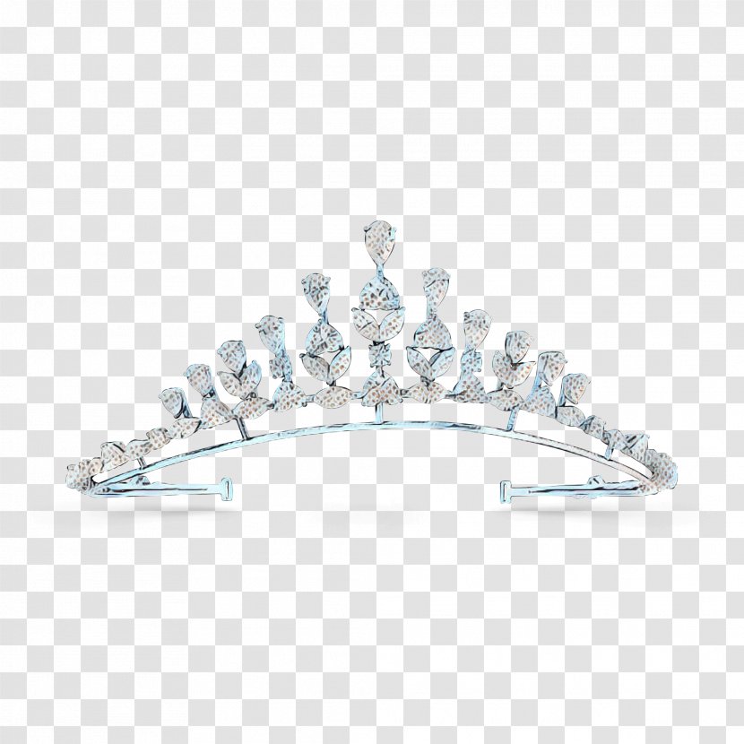 Headpiece Tiara Crown Jewellery Diamond - Silver Transparent PNG