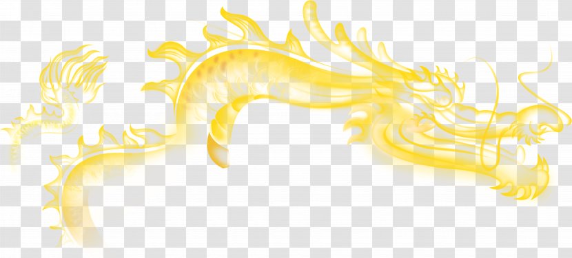 Cartoon Legendary Creature Yellow Illustration - Dragon, Huanglong, Yellow, Taobao Material Transparent PNG