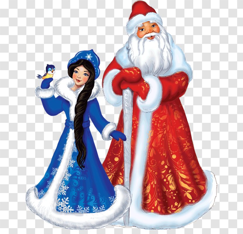 Ded Moroz Snegurochka Santa Claus Snow White Christmas - New Year - And Transparent PNG