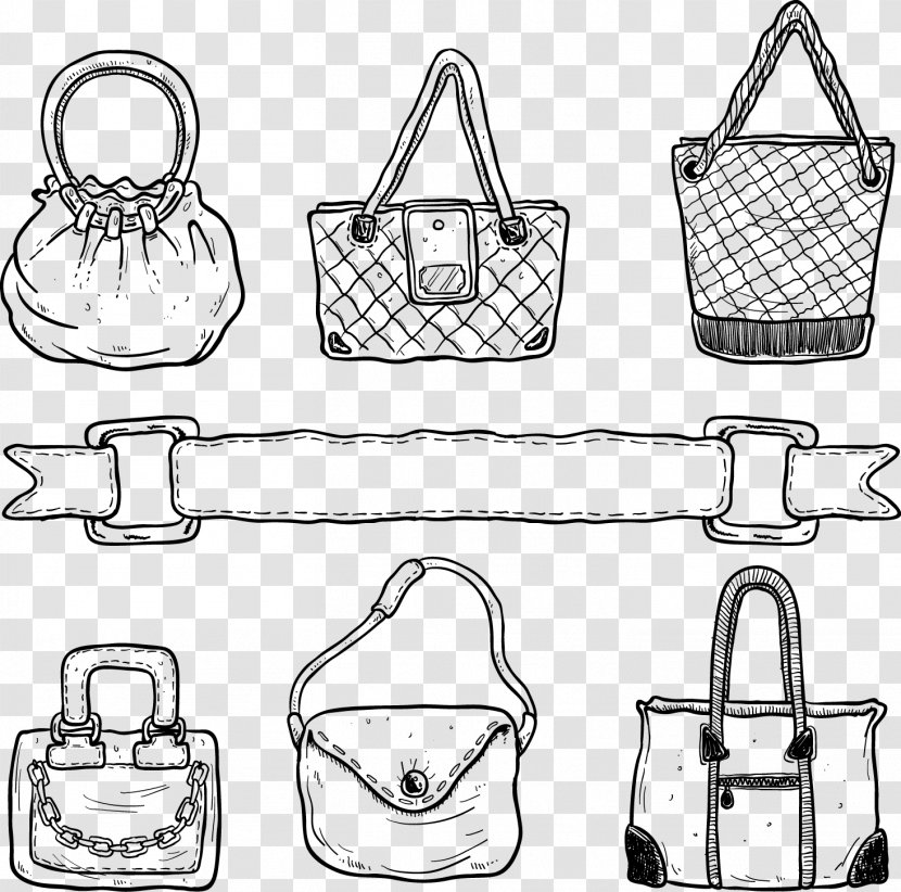 Handbag Euclidean Vector Line Illustration - Brand - Artwork Transparent PNG