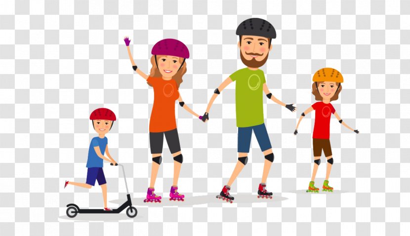 Sport Family Clip Art - Watercolor - Cartoon Of Four Sports Transparent PNG