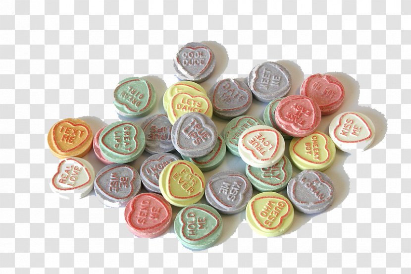 Candy Love Hearts Sweethearts Lollipop - Jello - Colored Transparent PNG