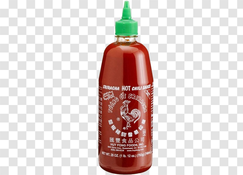 Asian Cuisine Salsa Sriracha Sauce Hot Huy Fong Foods - Chili Pepper - Bottle Transparent PNG