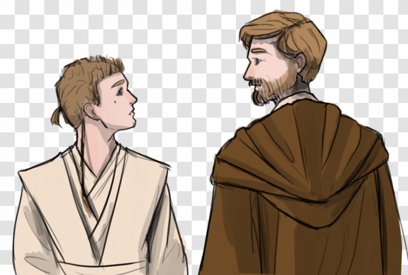 Obi-Wan Kenobi Ahsoka Tano Qui-Gon Jinn Drawing Fan Art - Watercolor - Star Wars Transparent PNG
