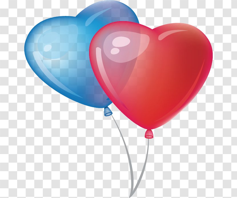 Balloon Heart Valentines Day Clip Art - Twoballoon Experiment - Valentine's Romantic Elements Transparent PNG