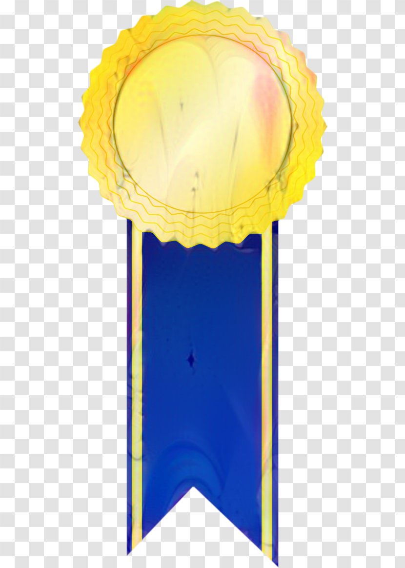 Blue Background Ribbon - Prize - Yellow Award Transparent PNG
