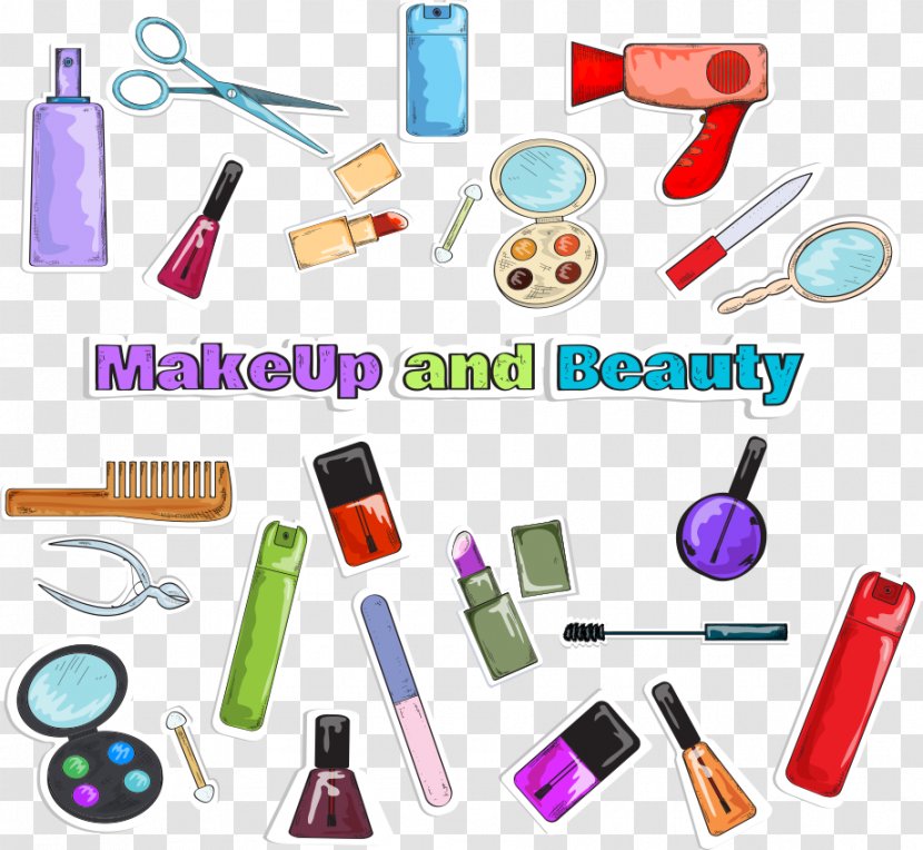 Beauty Parlour Cosmetics Make-up Artist - Vector Makeup Supplies Transparent PNG