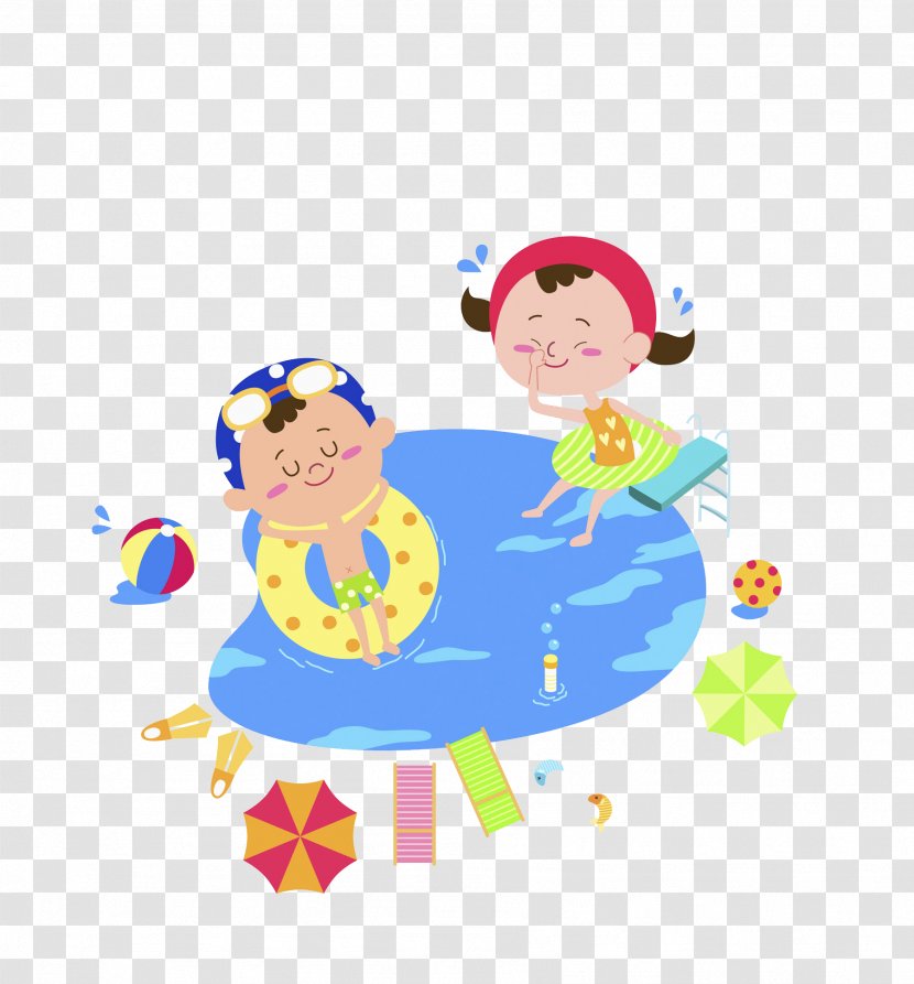 Child Swimming Clip Art - Material - A Transparent PNG