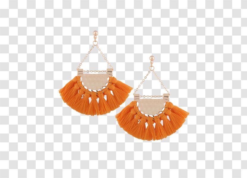 Earring Pom-pom Jewellery Fashion Boho-chic - Orange Transparent PNG