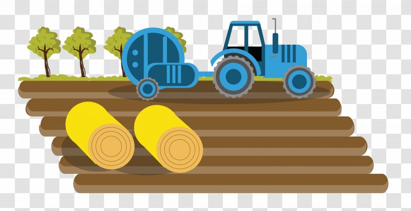 Farmer Agriculture Tractor Field - Machine - Vector Farmland Blue Transparent PNG