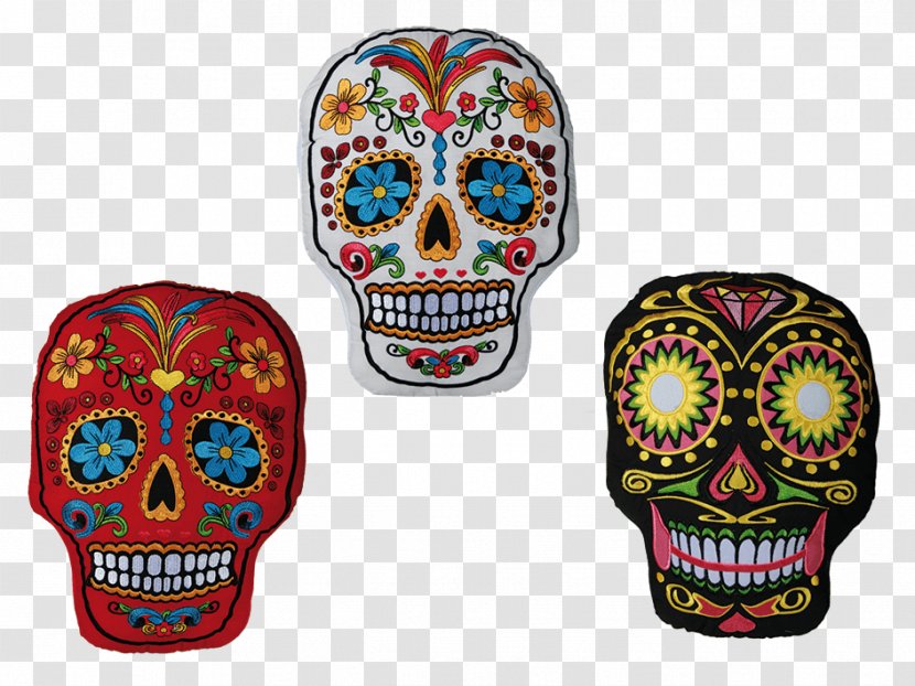 Calavera Mexico Mexican Cuisine Day Of The Dead Cushion - Death - Skull Transparent PNG