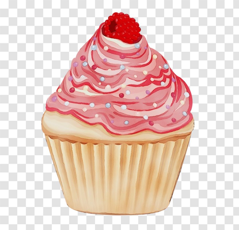 Cupcake Buttercream Food Baking Cup Icing - Pink - Baked Goods Cream Transparent PNG