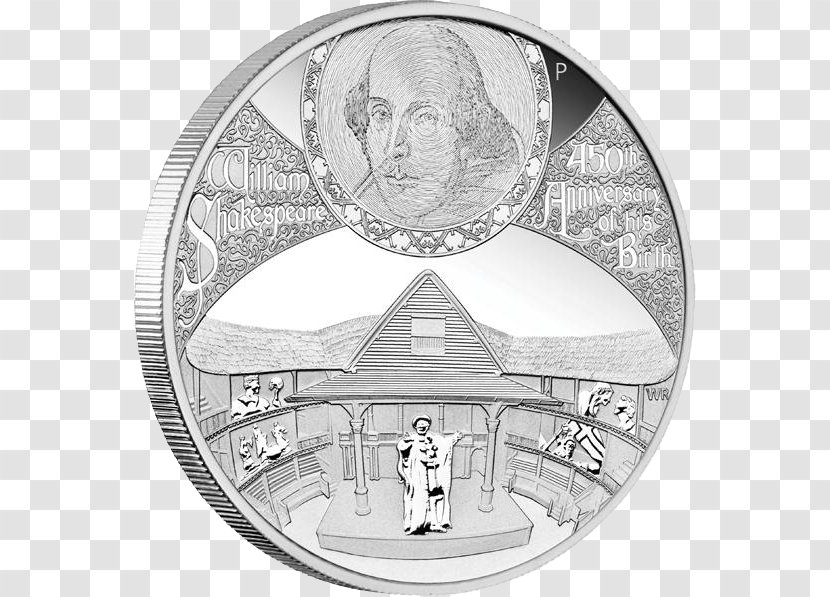 Silver Coin Perth Mint Commemorative - Black And White Transparent PNG
