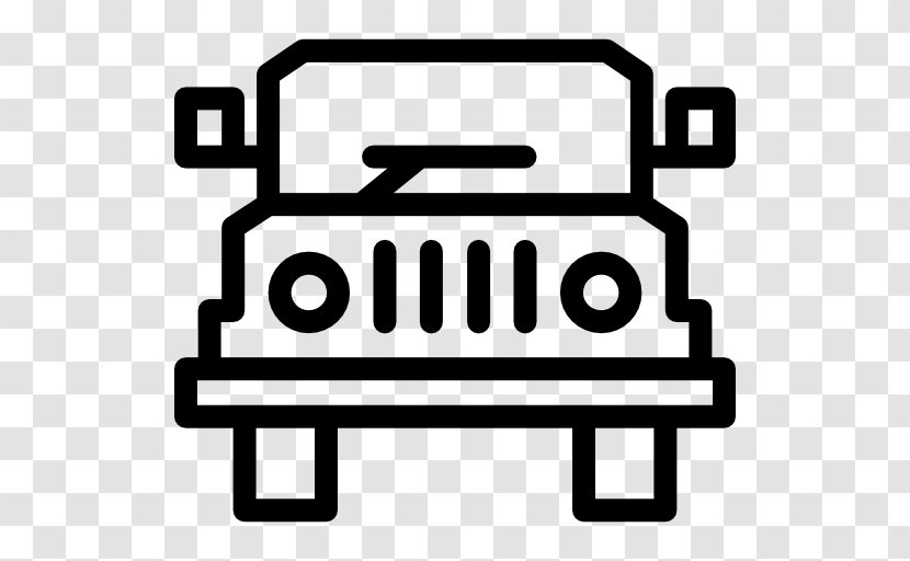 Car Willys Jeep Truck - Black And White - Icon Transparent PNG