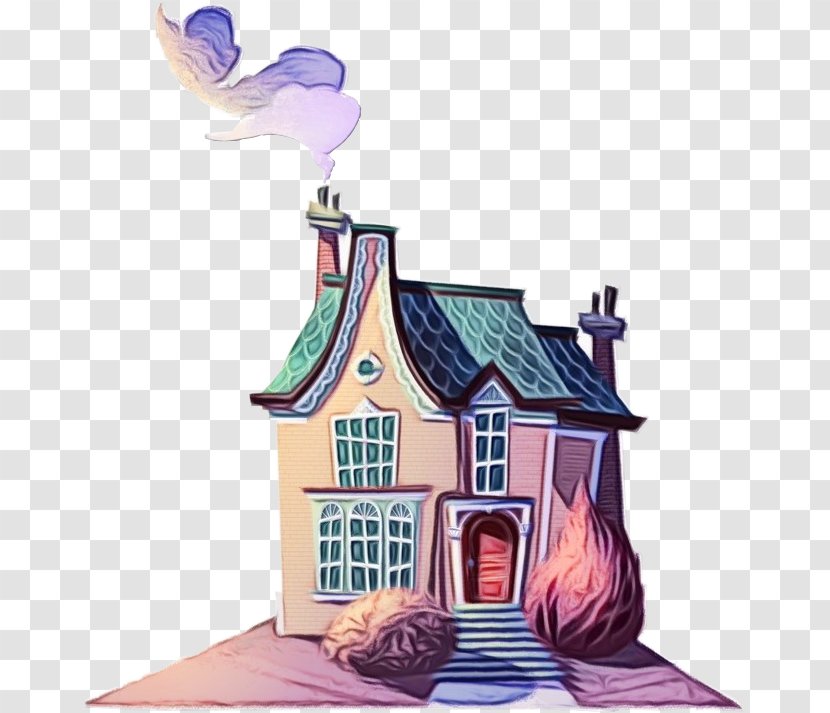 Cartoon House Architecture Home Facade - Building - Roof Transparent PNG