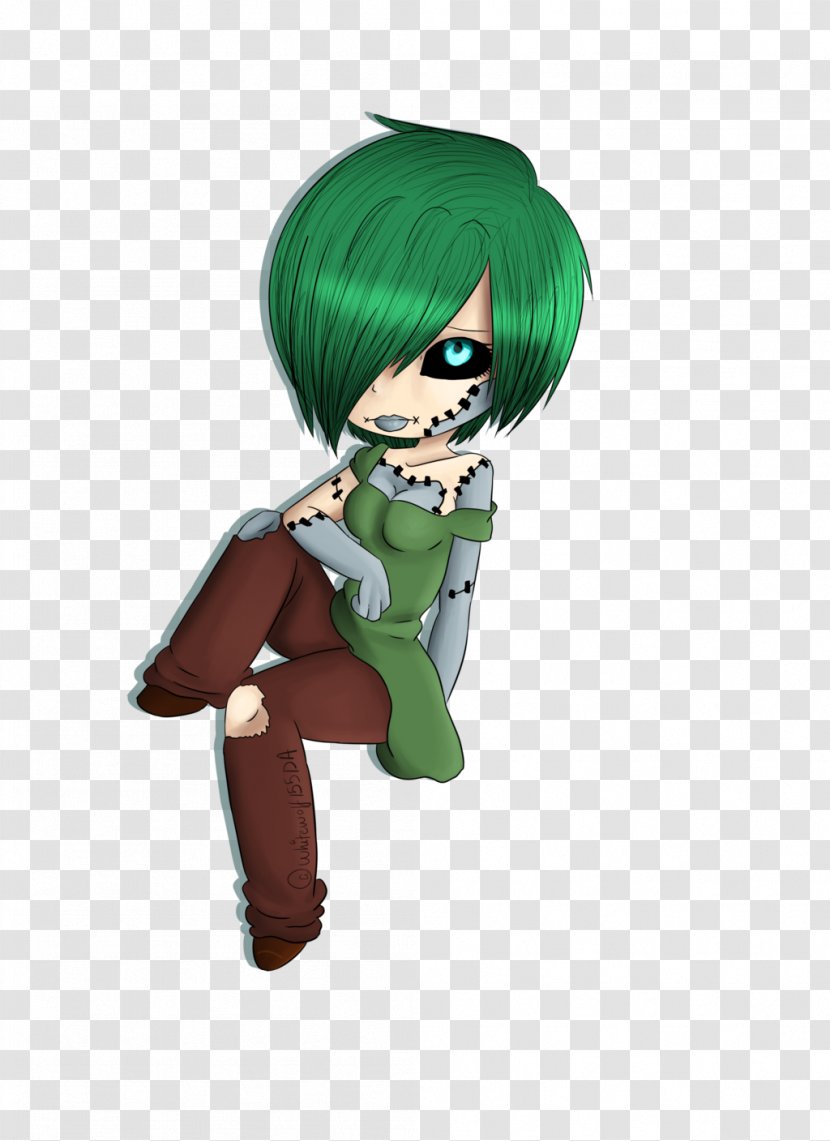 Animated Cartoon Illustration Green Figurine - Kareen Transparent PNG