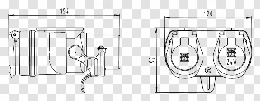 AC Power Plugs And Sockets Adapter Electrical Cable Material - Technical Drawing Transparent PNG
