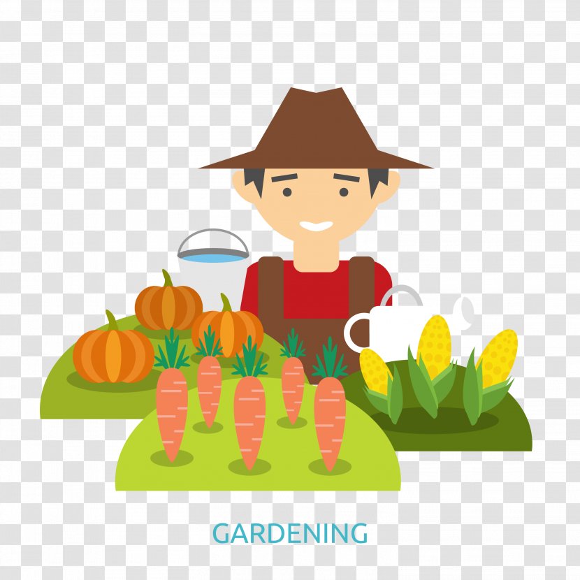 Agriculture Farmer Image Vector Graphics Bauernhof - Vegetable Farming - Harvesting Horizontal Transparent PNG