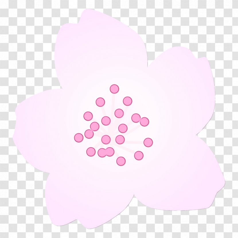 Pink Petal Plant Heart Sticker - Cloud Flower Transparent PNG