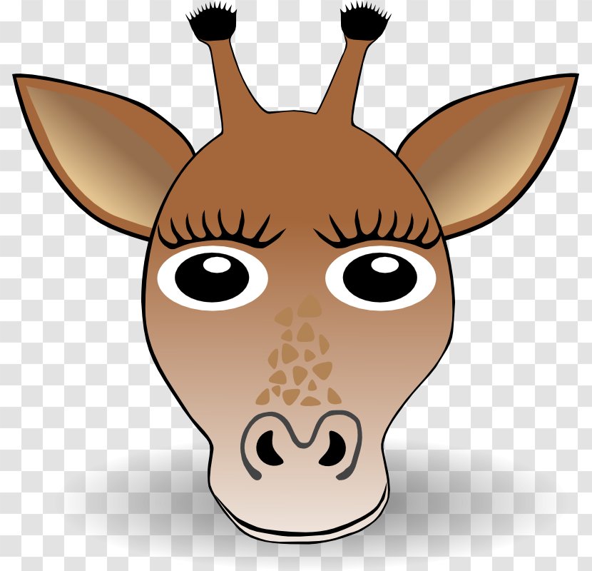 Giraffe Face Clip Art - Giraffidae - Cartoon Transparent PNG