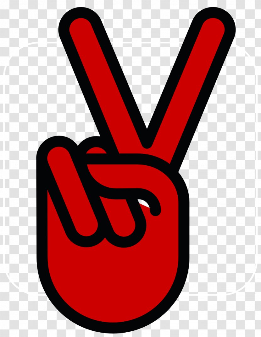 Peace Symbols V Sign Clip Art - Red - Symbol Transparent PNG
