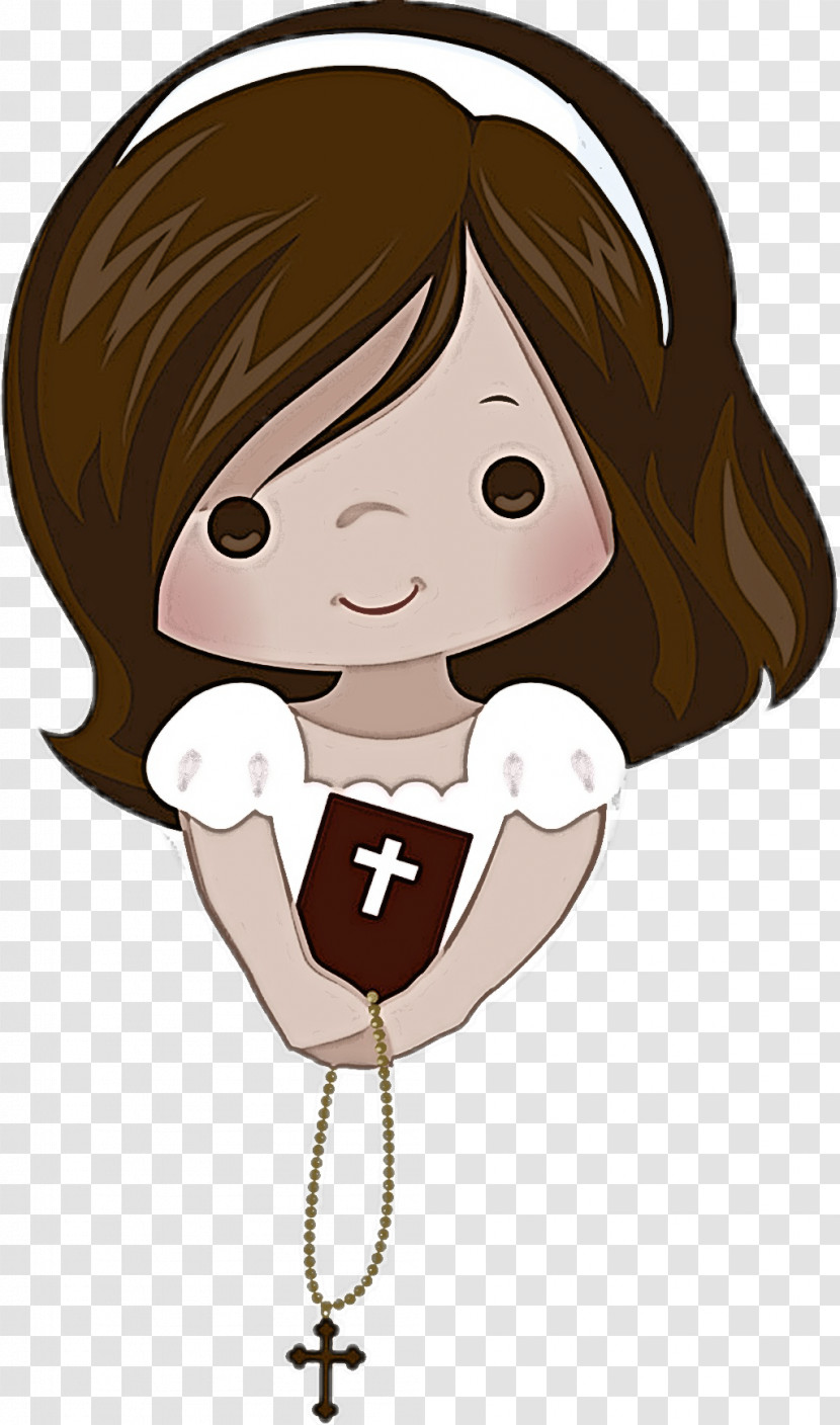 Cartoon Cheek Brown Hair Animation Happy Transparent PNG