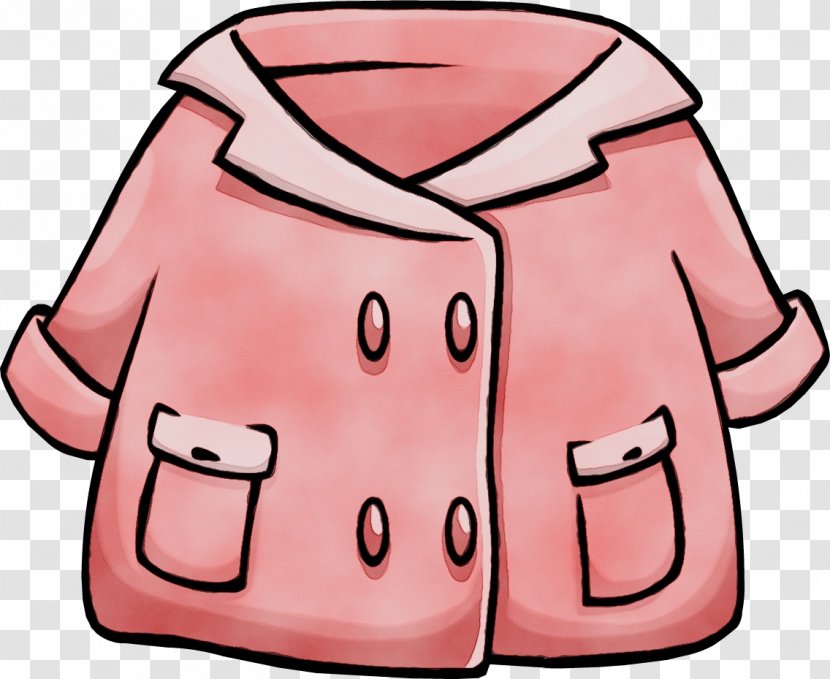 Pink Clip Art Outerwear Jacket - Wet Ink Transparent PNG