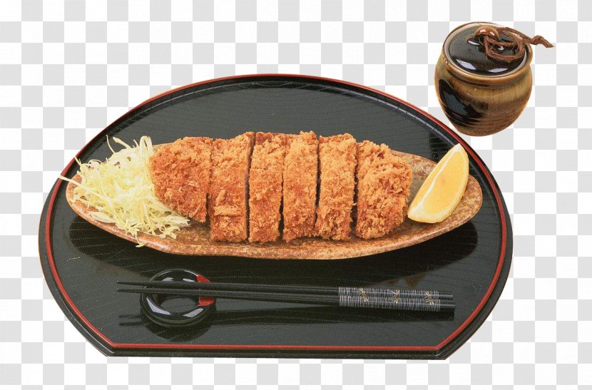 Japanese Cuisine Tonkatsu Spare Ribs Katsudon French Fries - Deep Fried Pork Chop With Lemon Sauce Transparent PNG