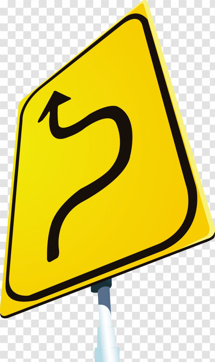 Traffic Sign Yellow Euclidean Vector - Snake Road Element Transparent PNG