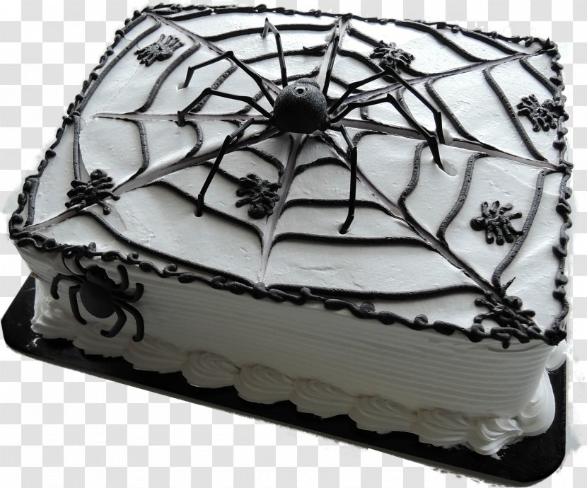 Halloween Cake Icing Chocolate Torte Spider - Web - Cakes Physical Map Transparent PNG