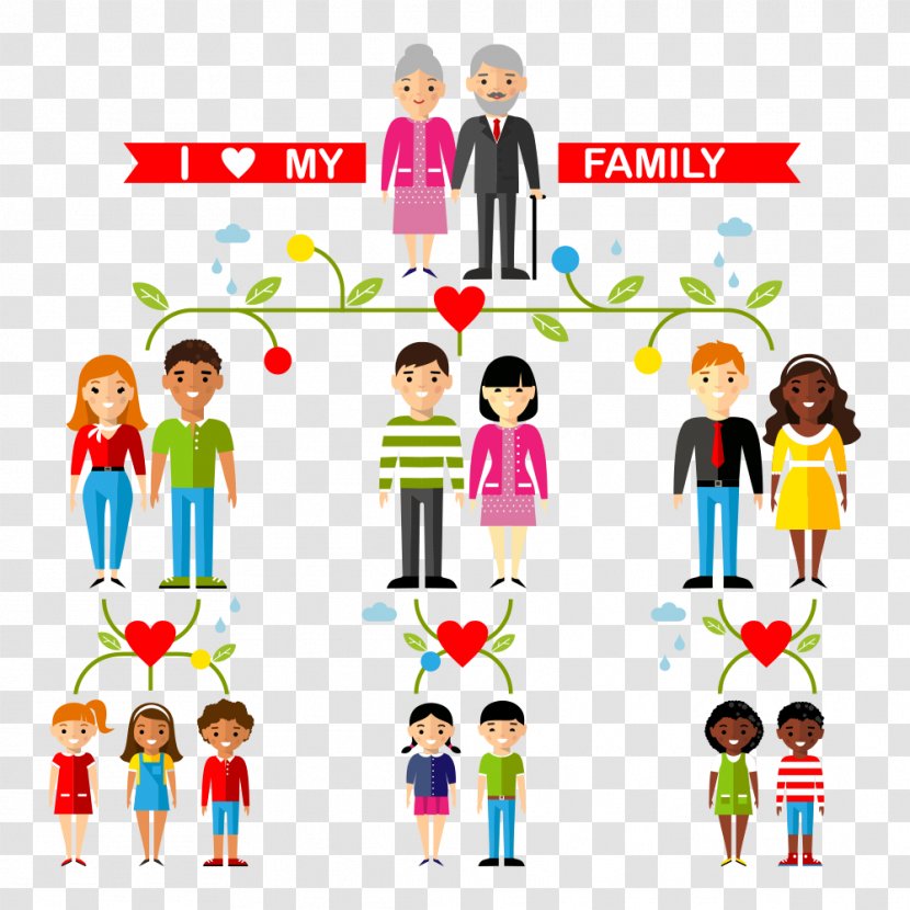 Family Tree Aunt Uncle Illustration - Grandparent - Happy Vector Transparent PNG