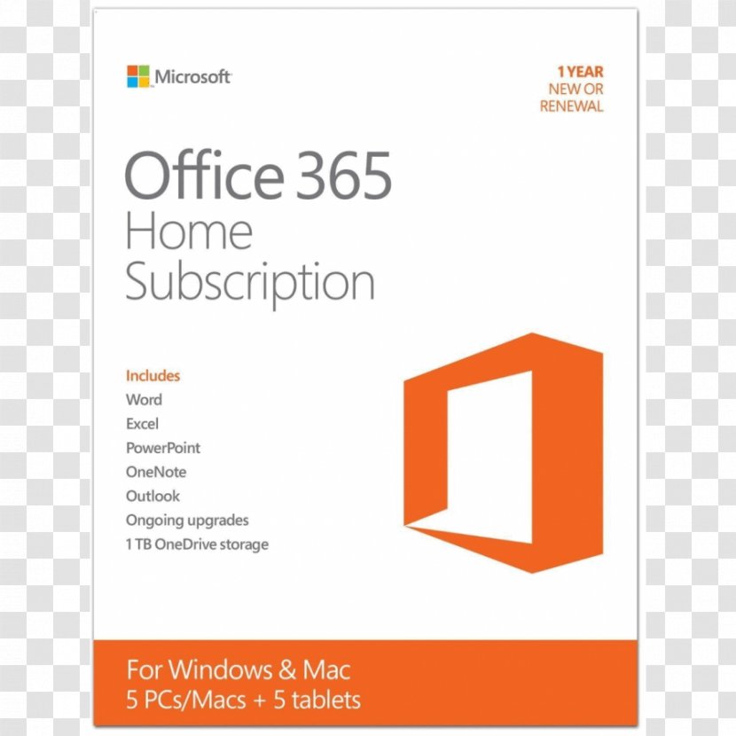 Microsoft Office 365 Personal Computer - Orange Transparent PNG