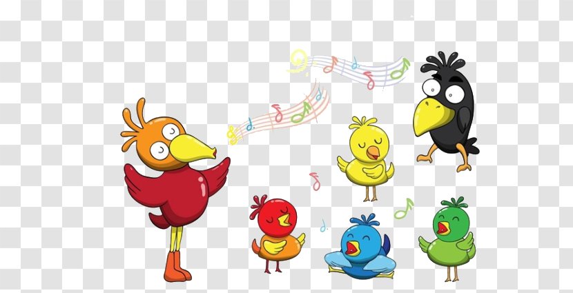 Bird Stock Illustration Royalty-free - Heart - Cartoon Singing Material Transparent PNG