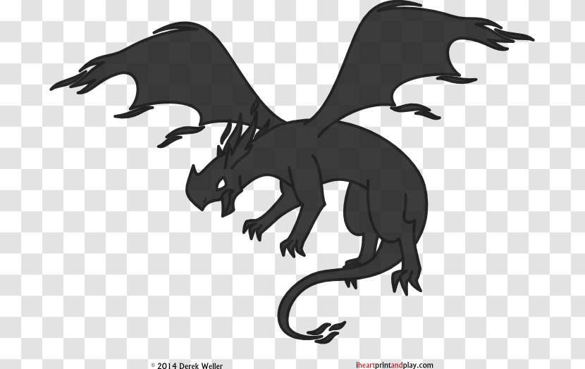 Dragon Carnivora Cartoon Silhouette Black - Carnivoran Transparent PNG