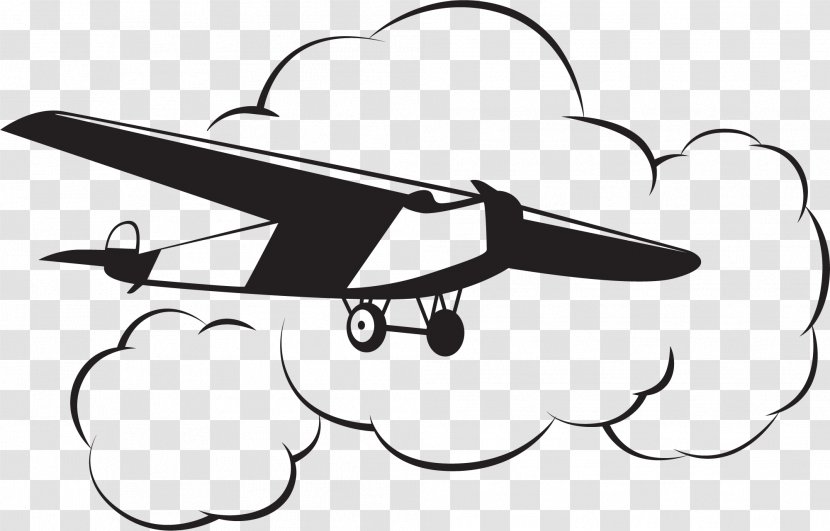 Airplane Flight Aircraft Drawing - Eyewear - Hand Painted Black Clouds Transparent PNG
