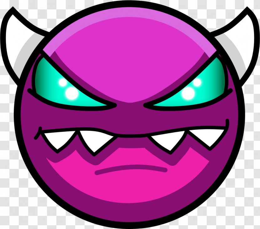 Geometry Dash Social Media Face - Emoticon - Demon Transparent PNG