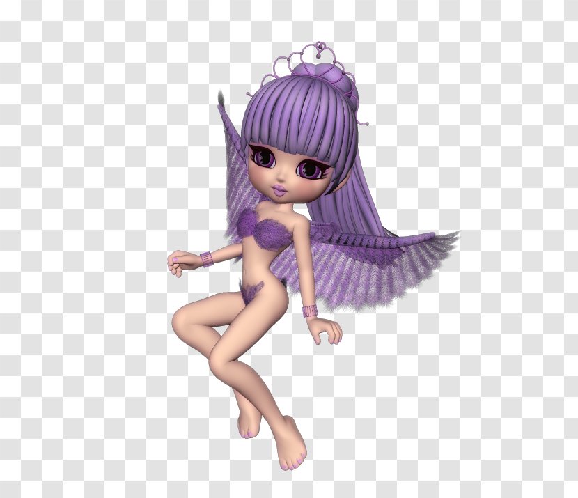 Fairy Brown Hair Violet Figurine Cartoon - Purple Transparent PNG