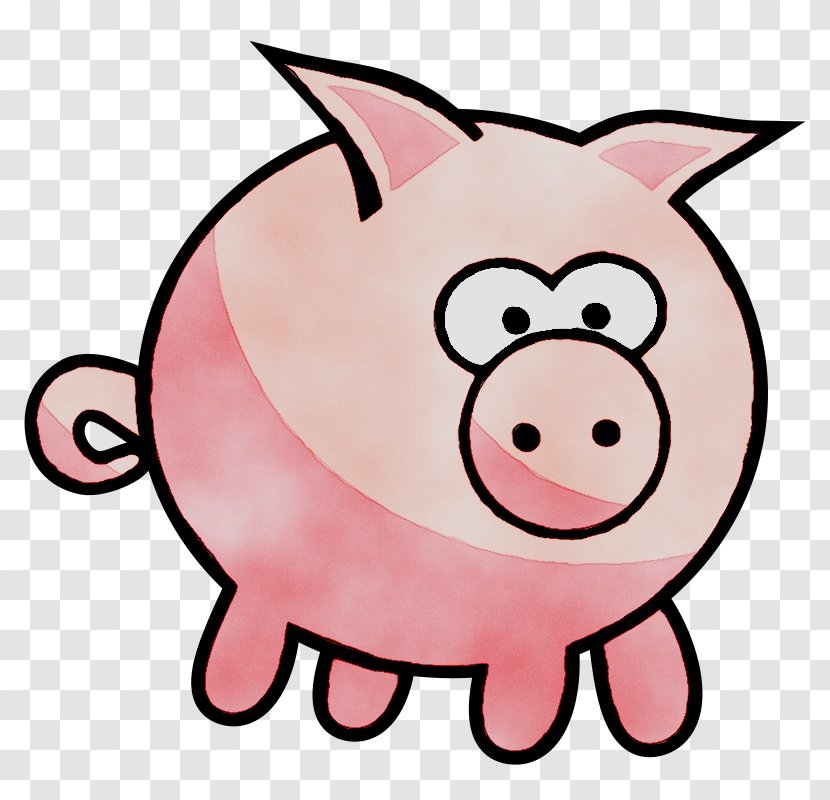 Clip Art Pig Image - Pink - Domestic Transparent PNG