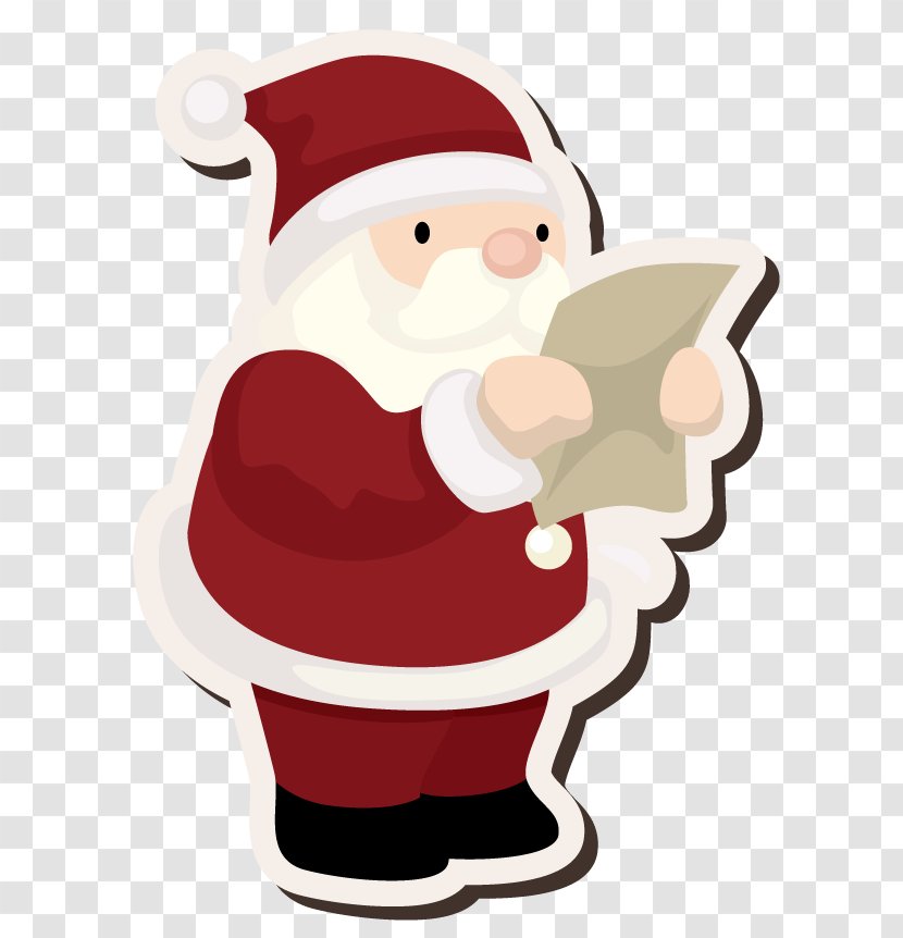 Santa Claus Christmas Ornament - Reading The Letter Transparent PNG