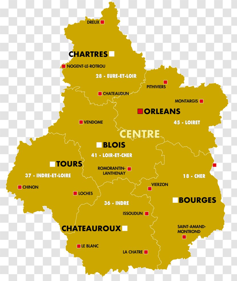 Loire Cher Regions Of France Blois Map Transparent PNG