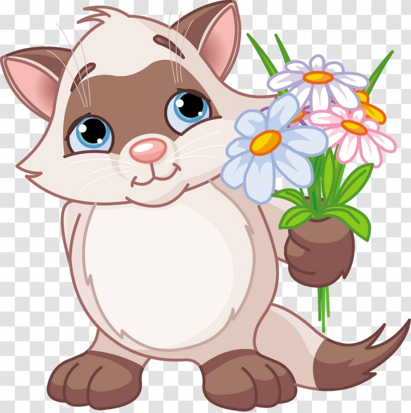 Siamese Cat Kitten Puppy Clip Art - Fictional Character Transparent PNG