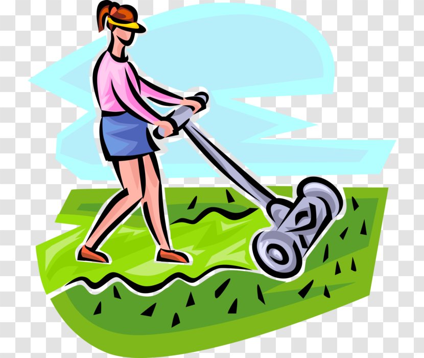 Clip Art Lawn Mowers Illustration Vector Graphics Image - Riding Mower - Woman Transparent PNG