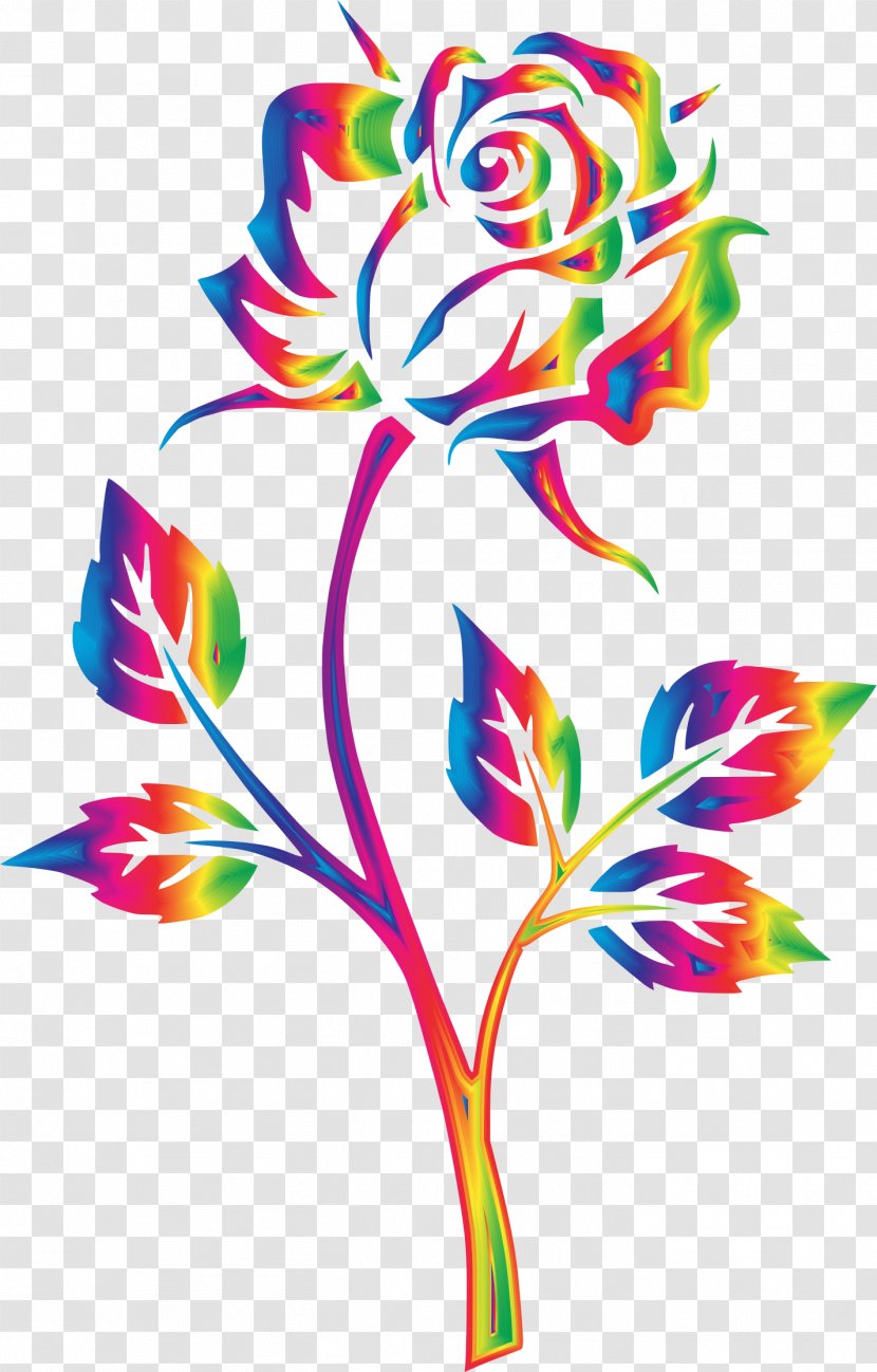 T-shirt Rainbow Rose Flower Clip Art - Cliparts Transparent PNG