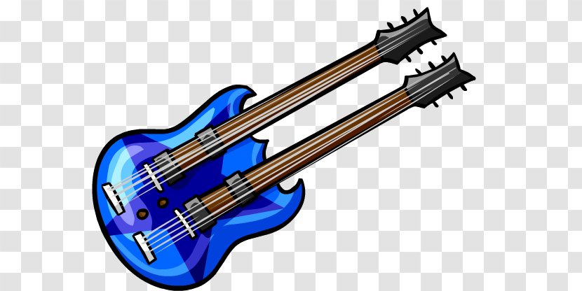 Bass Guitar Acoustic-electric Multi-neck Musical Instruments - Club Penguin - Double Transparent PNG