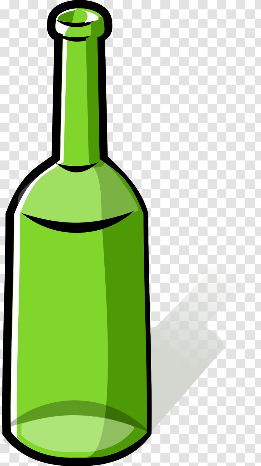 White Wine Glass Bottle Clip Art - Green Transparent PNG