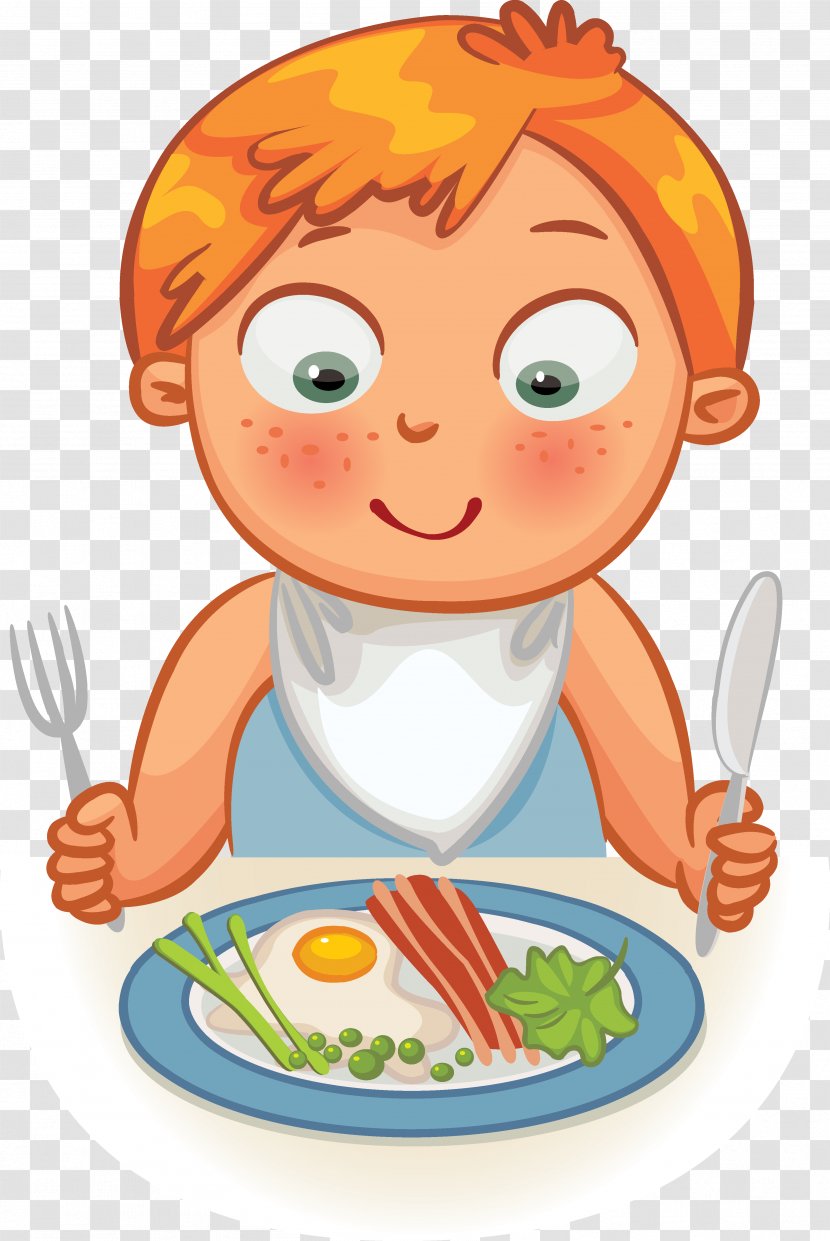 Breakfast Cereal Eating Lunch Clip Art - Watercolor - Child Holding A Knife And Fork Transparent PNG
