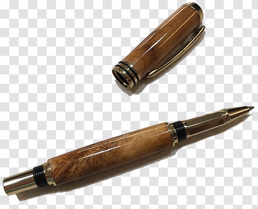 Rollerball Pen Fountain Slimline Tool - Writing Instrument Accessory - Wooden Transparent PNG
