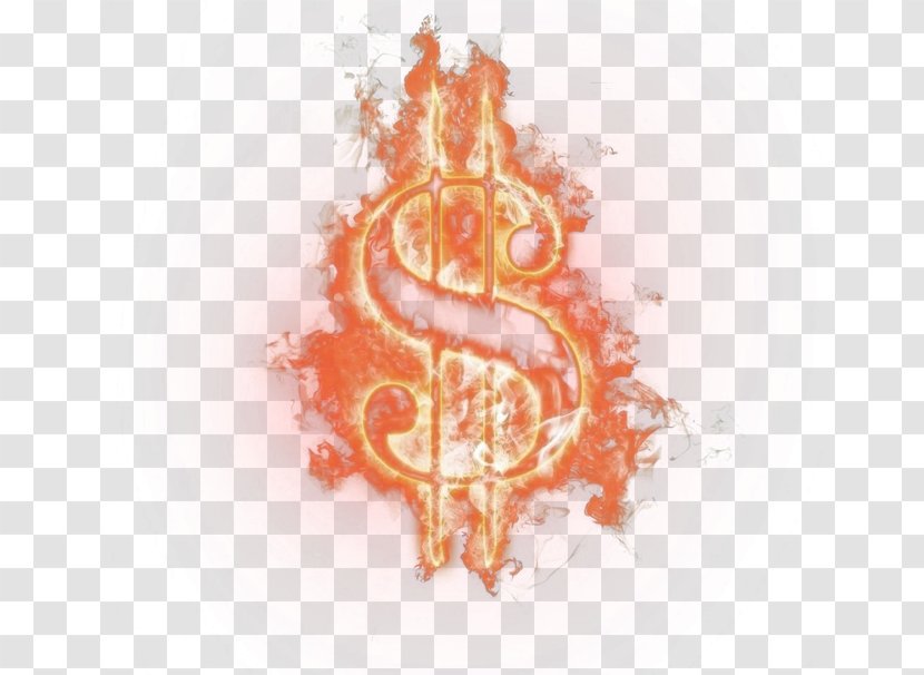 Light Flame Logo Illustration - Silhouette - Dollar Symbol Transparent PNG
